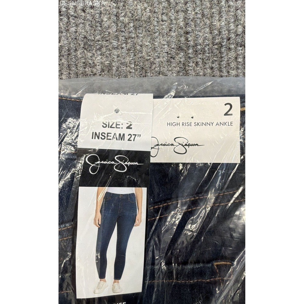 Jessica Simpson Women's High Rise Skinny Ankle Jeans Blue Rocky Size 2 NWT - Picture 2 of 8